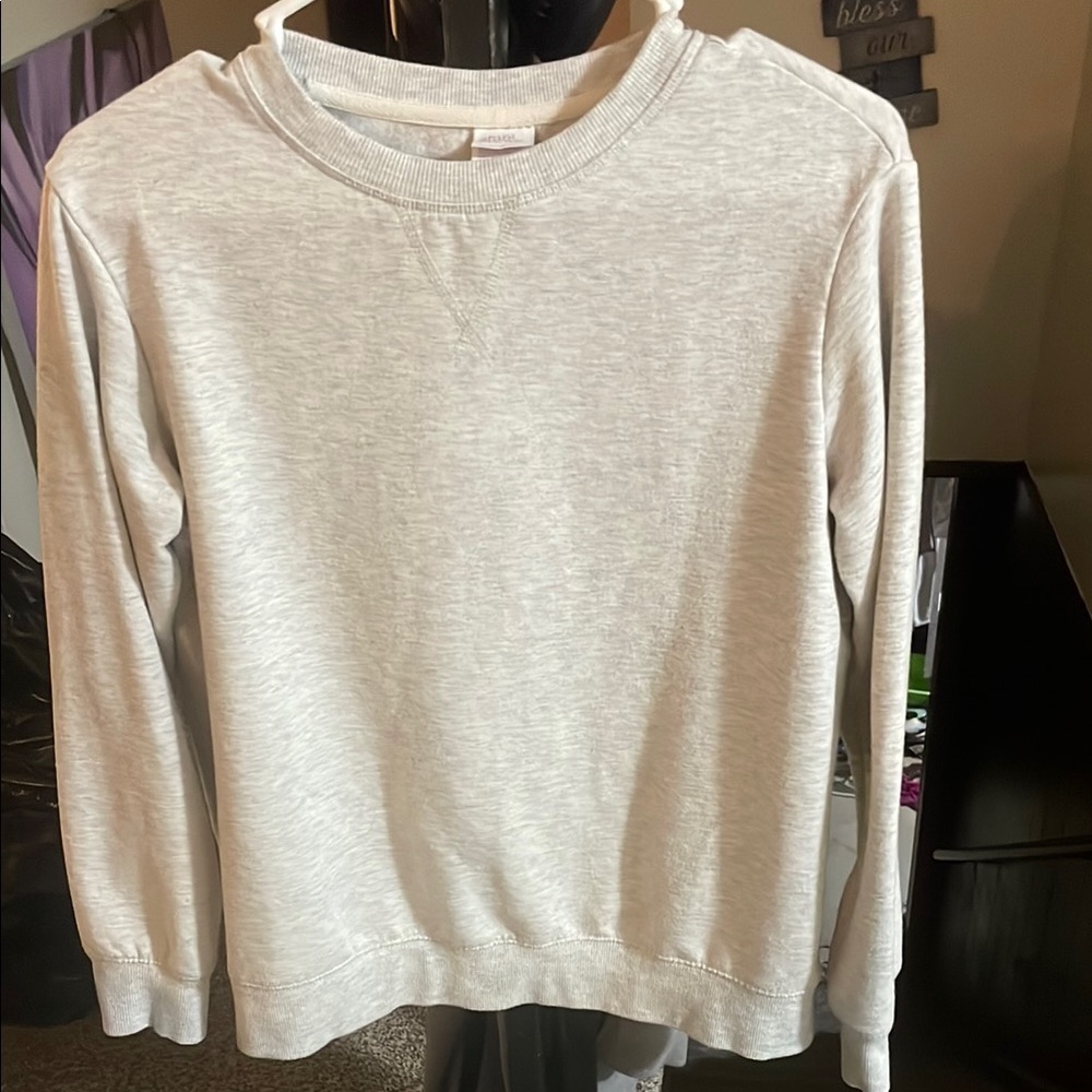 Stars Above Women's Simple Beautifully SOFT Light Gray Crew Neck Sweater